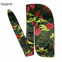 Neue Camo Print Seide Durag Bandanas für Männer Seidige Durags Lange Schwanz Welle Kappe Kopf Schal Frauen Hut Headwrap Durag