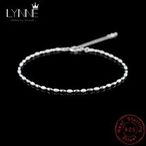 Neue Mode Damen Kleine Meter Perle Kette Fußkettchen 925 Sterling Silber Oliven Korn Perlen Armband Fußkettchen Frauen Fuß Schmuck Geschenk