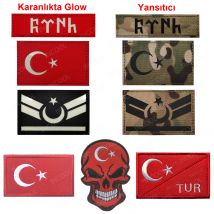 Türkei Infrarot IR Reflektierende türkische TURK Patches Armband TUR Stickerei Patch Glow In Dark