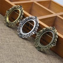 Fit 30x40mm Vintage Oval Blank Einstellung Lünette Blank Basis Glas Cabochon Brosche Basis Für DIY Machen Zubehör 5 stücke K05366