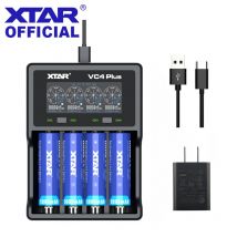 XTAR-cargador de batería VC4 Plus Qucik, dispositivo de carga con enchufe C, 14650, 18350, 18490, 18500, 18700, 26650, 22650, 20700, 21700, 18650