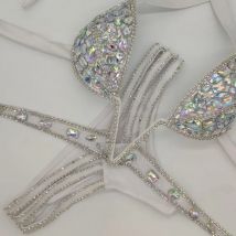 2020 venus vacation scollo a V strass costumi da bagno daimond bikini set costume da bagno push up bling stones costume da bagno