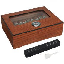 Xifei Zigarre-Humidor-Box mit Hygrometer, Luftbefeuchter, tragbares Raucherzubehör, Glasfenster,