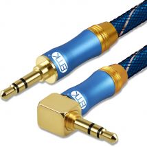 EMK 3.5mm audio cable 90 degree right angle round jack 3.5 mm aux cable for iPhone car MP3 4 headphone beats speaker aux cord 5m
