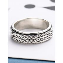 BOCAI S925 Sterling Silver Rings for Women Men New Fashion Weaven Rope-pattern Rotatable Pure Argentum Punk Jewelry Wholesale