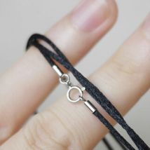 1 mm 1,5 mm 2 mm echte Baumwollschnur, runde Seilschnur für DIY-Halskette, Schmuckherstellung, 925er Silberverschluss, Schmuckseilschnur