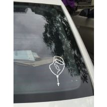 Rosary Virgin Mary Fatima vinyl catholic laptop car bumper stickers decals Catholic Religous Virgen Latin God