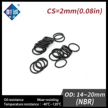 20 Teile/los Nitril Gummi Schwarz NBR Dicke CS2mm OD14/15/16/17/18/19/20*2mm O Ring Dichtung Öl Beständig Wasserdicht.-.