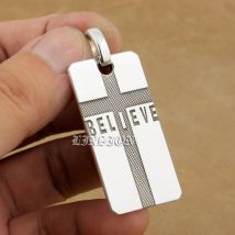 999 reinem Silber Handgemachte Glauben Kreuz Charms Anhänger 9X118 Anhänger Nur