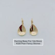 Ms Betti Pear Fancy Stone 4320 10x14mm Crystal French Hook Earring Bases For DIY Copper Fittings Findings Jewelry Accessories