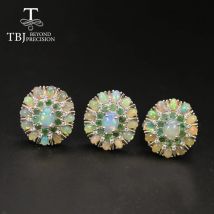 Neue Luxus Big Opal Smaragd Schmuck-set natürliche Äthiopien Opal nano smaragd partei edlen schmuck