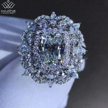 WUIHA Top Qualität Neue 925 Sterling Silber 3EX 2CT VVS D Farbe Erstellt Moissanit Hochzeit