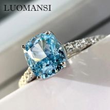 Luomansi 1,5 Carat Licht Saphir Diamant Ring Super Flash Schmuck S925 Sterling Silber Saphir Ringe Hochzeit Frau Partei