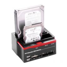 Neue Multifunktions Dual Slot 2.5/3,5 zoll IDE SATA SDD HDD Docking Station Kartenleser