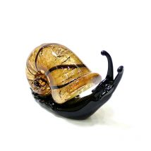 Silber Folie Murano Glas Schnecke Miniatur Figuren Ornamente Nette Tier Sammlung Wohnkultur Statuette Neue Jahr Geschenk Für Kinder