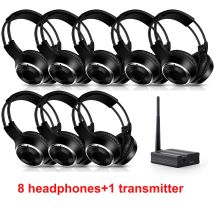 Werbe RF Silent Disco Falten Wireless Kopfhörer Paket -- 8 Pcs mit 1 Sender in 500m