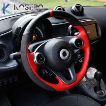 Kfz-Innenraum, Durchmesser 38 cm, Auto-DIY-Lenkradbezüge aus echtem Leder für Smart 453 Fortwo Forfour Styling-Zubehör