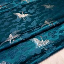 Crane style jacquard brocade damask fabric for coat curtain table cloth sofa cushion upholstery patchwork  DIY cloth