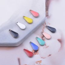 30pcs 5*12mm Copper Both Faced Enamel Charms Jewelry Finding