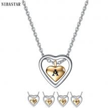 Collane con ciondoli in acciaio inossidabile con doppio cuore d'amore per le donne Regalo di gioielli per San Valentino color oro argento femminile