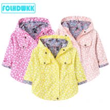 2023 frühling Herbst Neue Jacke Mantel Für Mädchen Blume Windjacke Kinder Taille Mit Kapuze Mid-länge Mantel Jacke Kinder kleidung