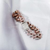 TOPGRILLZ 14mm Big Box Clasp Miami Cuban Link Bracelet Gold Silver Color Iced Out Cubic Zircon Rock Hip hop Style Men's Jewelry