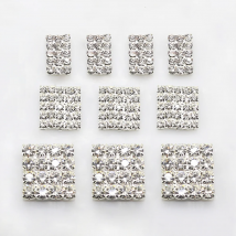 SKYE CIEL Rhinestones 10Pcs/Lot Mix Size Silver Diamond DIY Square Supply Decoration Wedding Invitation Jewelry Accessories