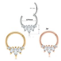 1Pc Real Pierced Daith Gem Cartilage Tragus Piercing Ear Septum Helix Clicker Rings Conch Rook Piercing Jewelry Septo Nose Rings