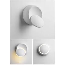 6 W LED-Wandleuchte, 360 Grad drehbar, verstellbare Nachttischleuchte, weiße und schwarze kreative Wandleuchte, schwarze moderne runde Ganglampe
