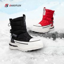 Baasploa, zapatos de invierno para mujer, botas de algodón para mujer, botas de nieve antideslizantes, zapatos cómodos de suela gruesa de banda alta para mujer