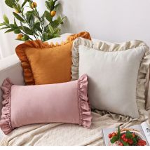 Solide Kissen Abdeckung Rosa Grau Braun Hause Dekorative Kissen Abdeckung Rüsche Weichen Faux Wildleder 45x4 5cm/30x50cm für sofa Bett wohnzimmer