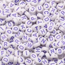 200/300/500 stücke Lila Runde Alphabet Buchstaben Perlen Charms Armband Halskette Für Schmuck Machen DIY Zubehör
