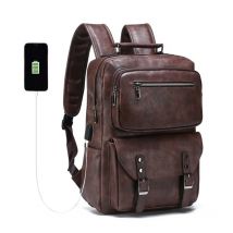 Retro Men's Backpack Fashion USB Charging Backbag Large Capacity Business Travel Bagpack School Bags For College Students X153C