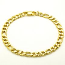 Überzogenes 18-Karat-Goldarmband, 6/8/12 mm Breite, Figaro-Kette, 20,3 cm, 100 % Edelstahl-Armband für maskuline Männer und Frauen, kostenloser Versand
