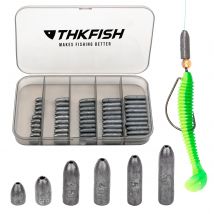 THKFISH 50pcs Fishing Weights Sinkers 1.8g 2.5g 3.5g 4g 5g 6g Bullet Lead Sinker For Texas Rig Carolina Rigs Sea Fishing Leads