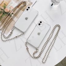 Steel ball chain Lanyard Necklace soft case For APPLE iphone 16 15 14 13 11 Pro Max 12 MiNi X XS Max 7 8 6plus SE 2020  XR cover