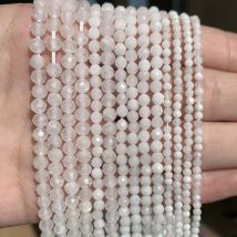 AA + naturalny biały kamień księżycowy fasetowane luźne koraliki do tworzenia biżuterii DIY bransoletki na prezenty świąteczne 15 ''robny kamienny koralik 2/3/4mm