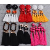 FishSheep Bohemian Bunte Lange Quaste Ohrringe für Frauen Boho Ethnische Große Fransen Tropfen Ohrringe 2022 Neue Mode Schmuck Geschenk