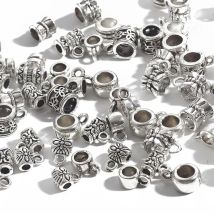 20-200 stücke Blume Silber Überzogene Lose Rohr Perlen Spacer Perlen Für Schmuck Machen Rohr Charms DIY Armband Halskette zubehör