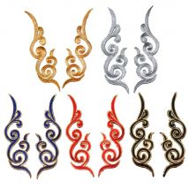 2PCS Gold Silber Schwarz Patches Totem Nähen Eisen Auf Abzeichen Gestickte Applikationen Gypsy Böhmen Für Kleidung DIY Handwerk Dekoration