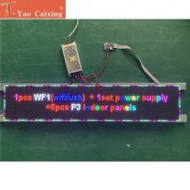 960x192mm 5pcs p3 indoor led matrix modul Hd-WF1 wifi controller mit schalter netzteil diy digital