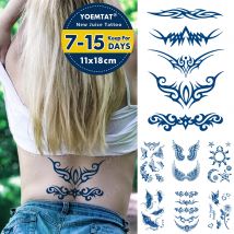 Saft Anhaltende Tinte Tattoos Body Art Wasserdicht Temporäre Tätowierung Aufkleber Sexy Taille Totem Tatoo Arm Gefälschte Flügel Schmetterling Tatto