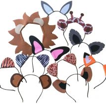 Jungle Safari Zoo Animals Headbands Birthday Party Gift Monkey Elephant Lion Giraffe Tiger Zebra Leopard Hair Hoop for kids