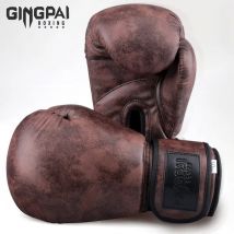 GINGPAI-SACO de boxeo de buena calidad para hombre y mujer, 6, 8, 10, 12oz, Muay Thai, Sanda, guantes de boxeo MMA, Color sólido
