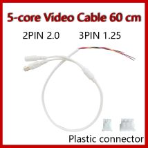 CCTV 5-Core Video Cable With DC Input + BNC Output For Surveillance Camera(3pin 1.5mm or 1.25mm+ 2pin 2.0mm)