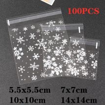 100 stück von OPP selbst-adhesive tasche schneeflocke polka dot Weihnachten party hochzeit cookies urlaub ziplock tasche verpackung liefert