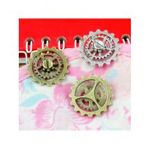 50Pcs 21.5*4MM Bronze Color Antique Silver Plate Steampunk Gear Charms Pendant Diy Jewelry Accessories