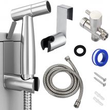 Kit set spruzzatore per bidet per WC portatile Rubinetto per bidet a mano in acciaio inossidabile per bagno Soffione doccia con spruzzatore a mano autopulente