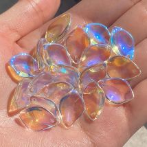 20pcs Lily Petals Beads AB Color Glass Beads for Jewelry Making Handmade DIY Accessories Glaze Beads 12x19mm