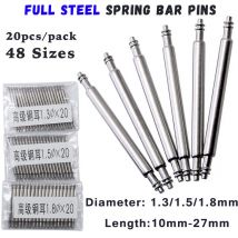 20 Stück 1,3 1,5 1,8 mm Durchmesser gerade Edelstahl-Uhrenstifte Pepair Tools & Kits Uhrenarmband Federstege Stifte 10–27 mm